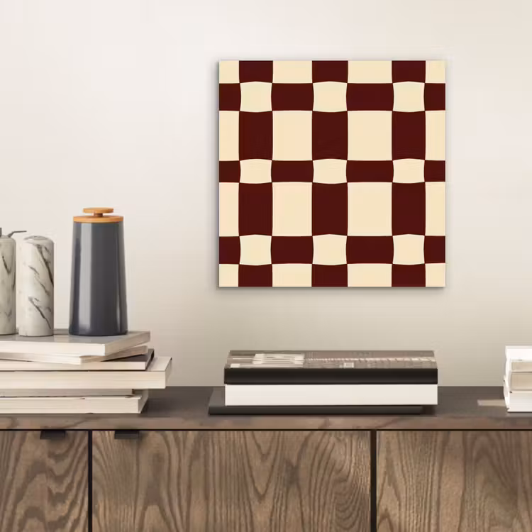 Aluminium schilderij - Retro - Patroon - Bruin — 2