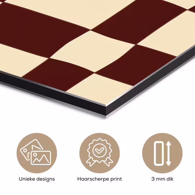 Aluminium schilderij - Retro - Patroon - Bruin — 7