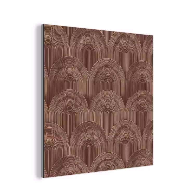 Aluminium schilderij - Ritmisch - Effect - Bruin — 1