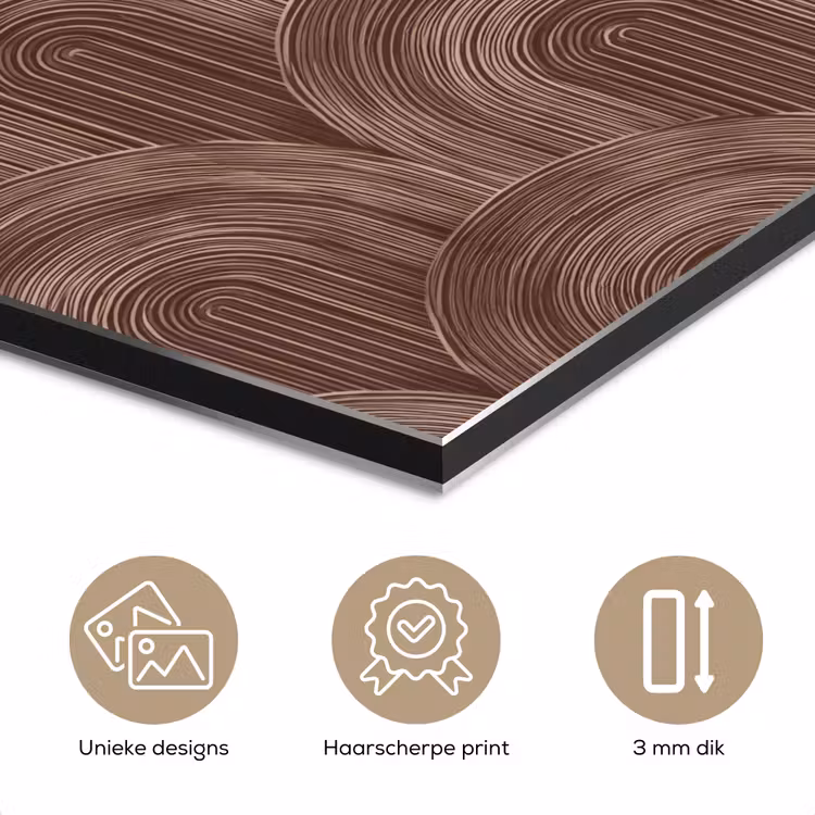 Aluminium schilderij - Ritmisch - Effect - Bruin — 7