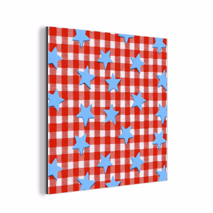 Aluminium schilderij - Ruit - Sterren - Rood — 1