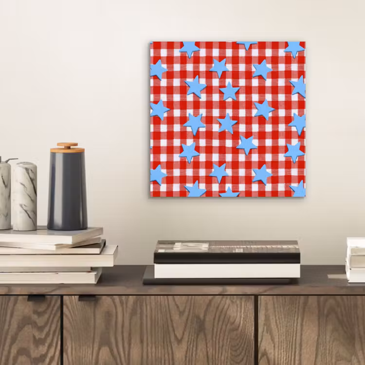 Aluminium schilderij - Ruit - Sterren - Rood — 2