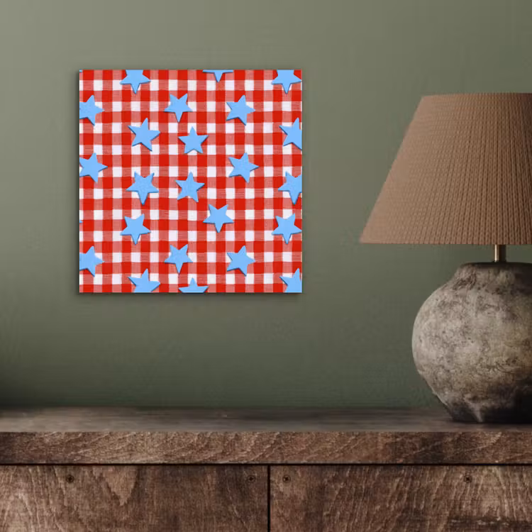 Aluminium schilderij - Ruit - Sterren - Rood — 3