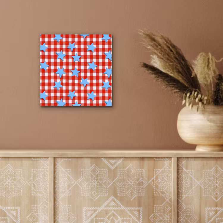 Aluminium schilderij - Ruit - Sterren - Rood — 5