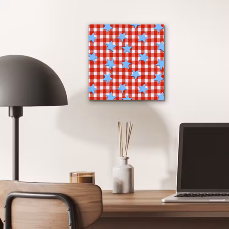 Aluminium schilderij - Ruit - Sterren - Rood — 6