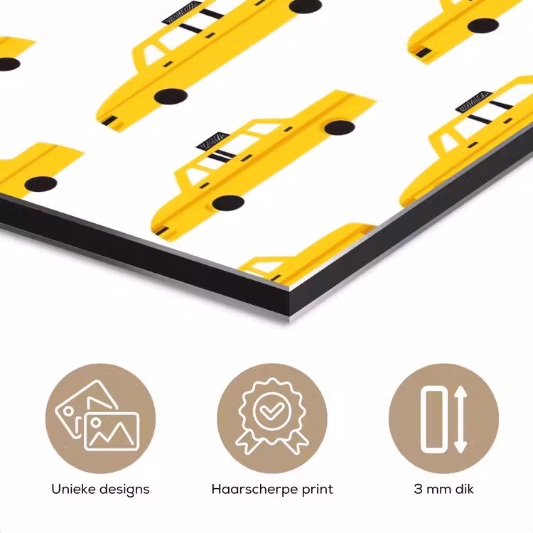 Aluminium schilderij - Taxi - Iconisch - Geel — 7