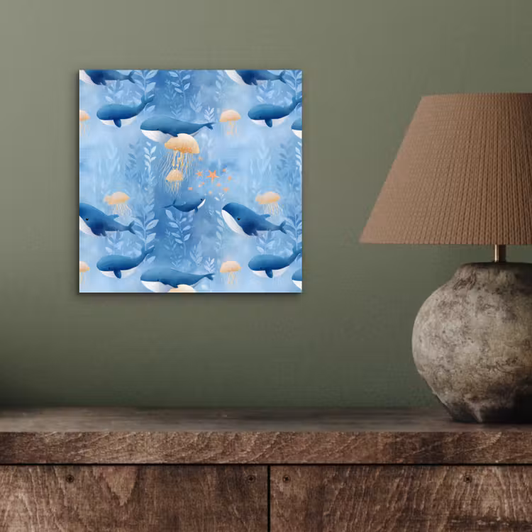 Aluminium schilderij - Walvissen - Oceaan - Blauw — 3