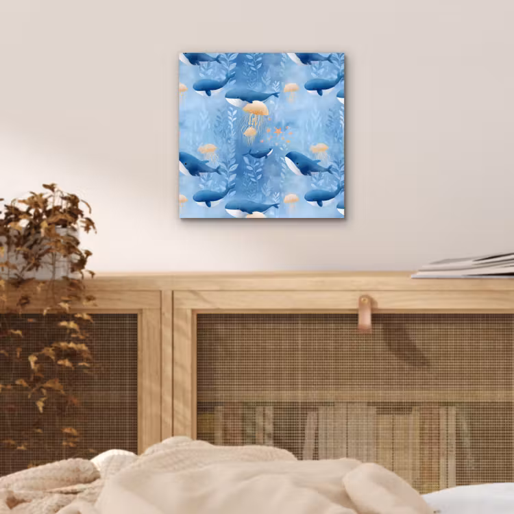 Aluminium schilderij - Walvissen - Oceaan - Blauw — 4