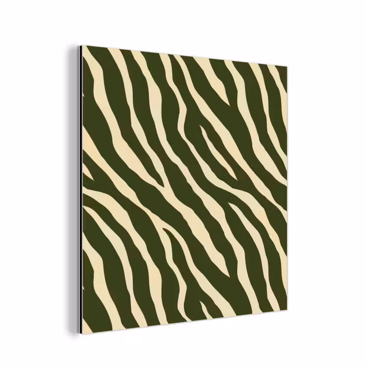 Aluminium schilderij - Zebra - Patroon - Groen — 1