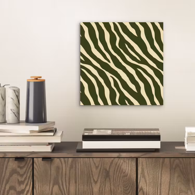 Aluminium schilderij - Zebra - Patroon - Groen — 2