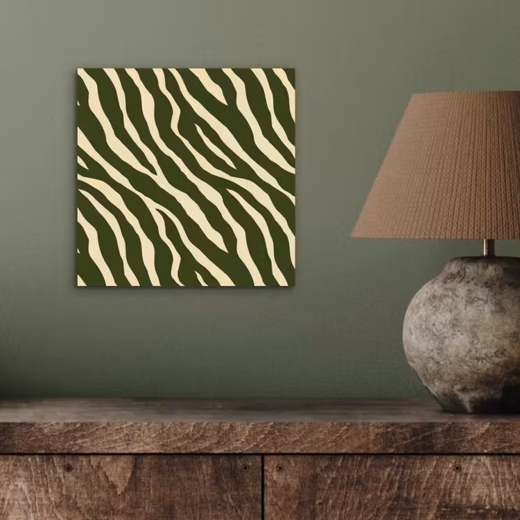 Aluminium schilderij - Zebra - Patroon - Groen — 3