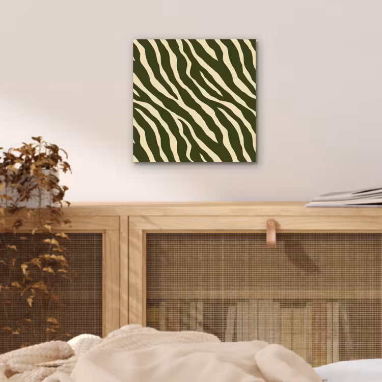 Aluminium schilderij - Zebra - Patroon - Groen — 4