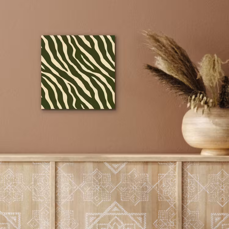 Aluminium schilderij - Zebra - Patroon - Groen — 5