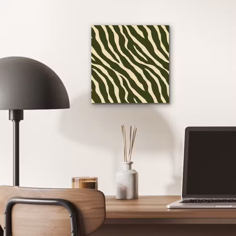 Aluminium schilderij - Zebra - Patroon - Groen — 6