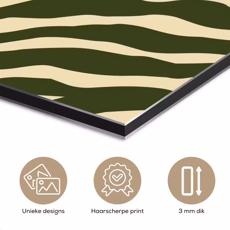 Aluminium schilderij - Zebra - Patroon - Groen — 7