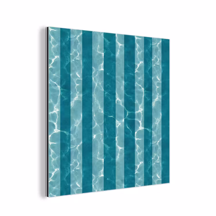 Aluminium schilderij - Zwembad - Strepen - Groen — 1