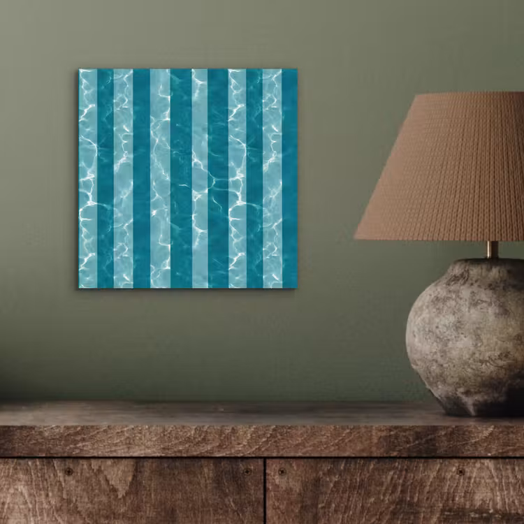 Aluminium schilderij - Zwembad - Strepen - Groen — 3