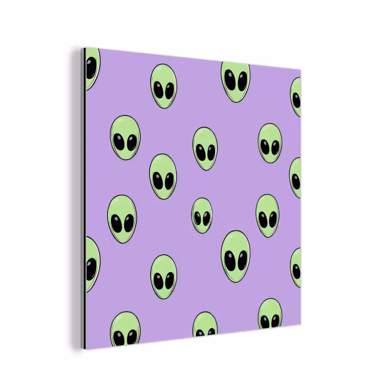 Aluminium schilderij - Alien - Retro - Lila — 1