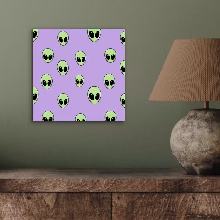 Aluminium schilderij - Alien - Retro - Lila — 3
