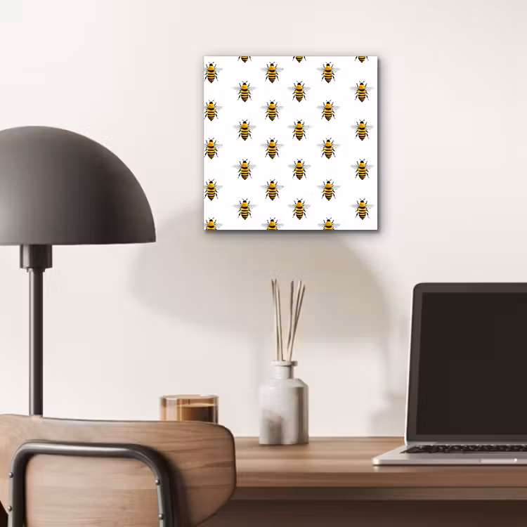 Aluminium schilderij - Bijen - Tijdloos - Wit — 6