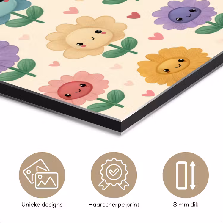 Aluminium schilderij - Bloemen - Hartjes - Kleurrijk — 7