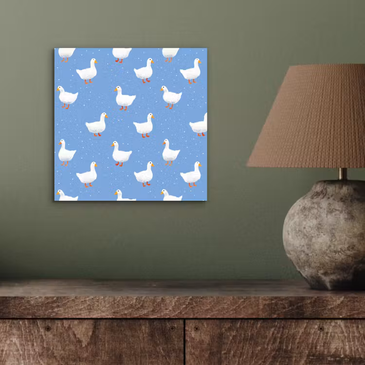 Aluminium schilderij - Ganzen - Elegant - Blauw — 3