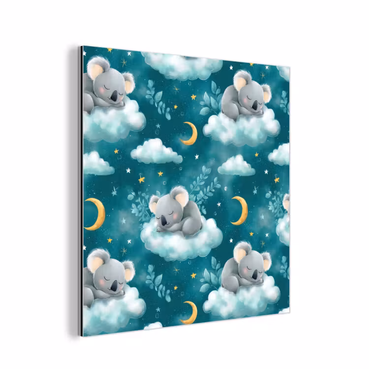 Aluminium schilderij - Koala's - Betoverend - Blauw — 1