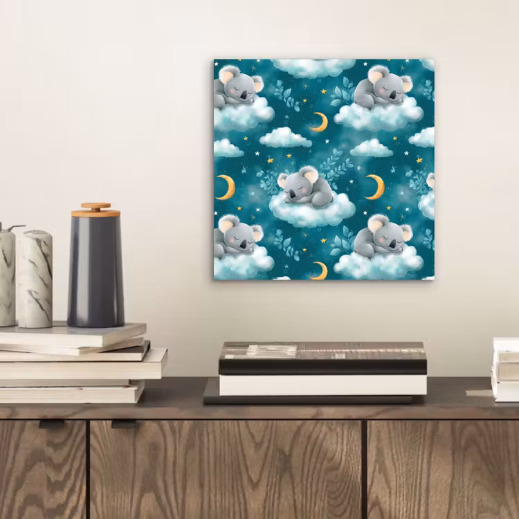 Aluminium schilderij - Koala's - Betoverend - Blauw — 2