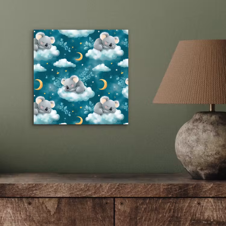 Aluminium schilderij - Koala's - Betoverend - Blauw — 3