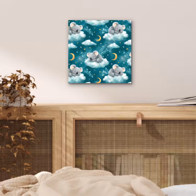 Aluminium schilderij - Koala's - Betoverend - Blauw — 4