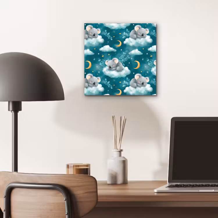 Aluminium schilderij - Koala's - Betoverend - Blauw — 6