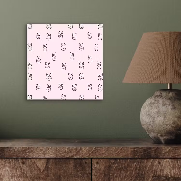 Aluminium schilderij - Konijnen - Minimalistisch - Roze — 3
