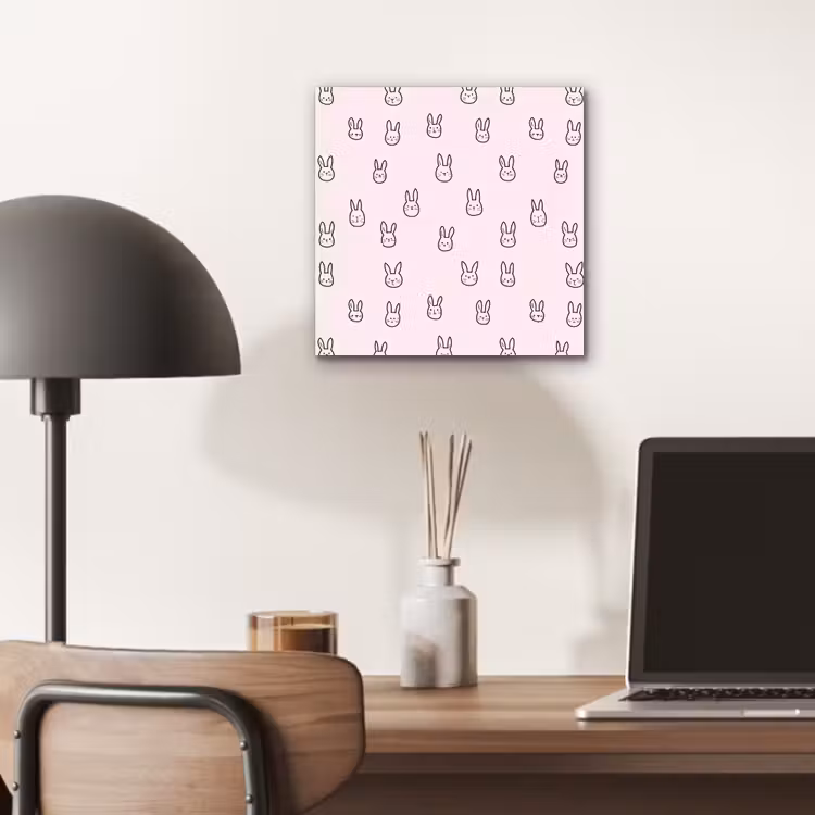 Aluminium schilderij - Konijnen - Minimalistisch - Roze — 6