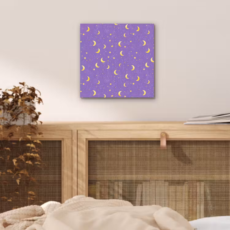 Aluminium schilderij - Manen - Sterren - Paars — 4
