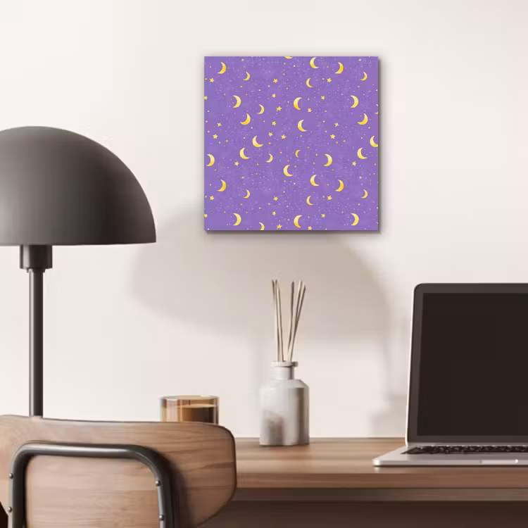 Aluminium schilderij - Manen - Sterren - Paars — 6