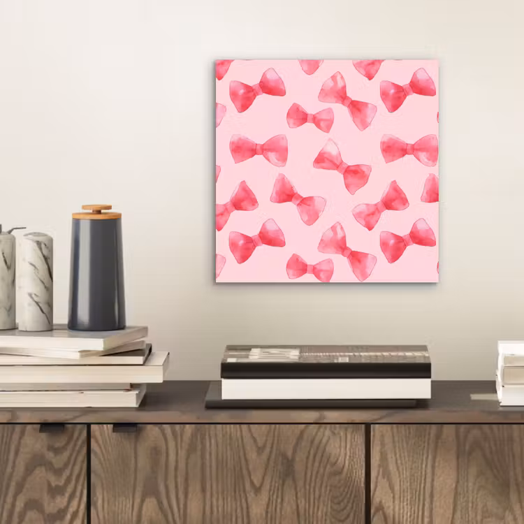 Aluminium schilderij - Strikken - Aquarel - Roze — 2