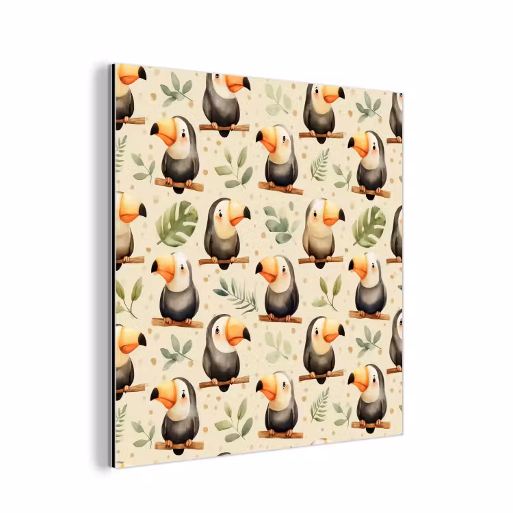 Aluminium schilderij - Toekans - Exotisch - Kleurrijk — 1