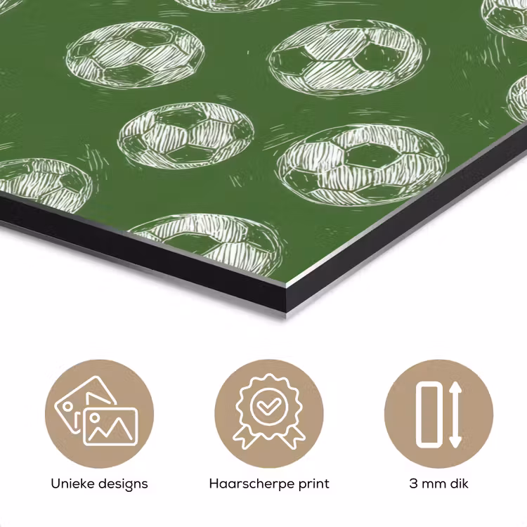 Aluminium schilderij - Voetbal - Sport - Groen — 7