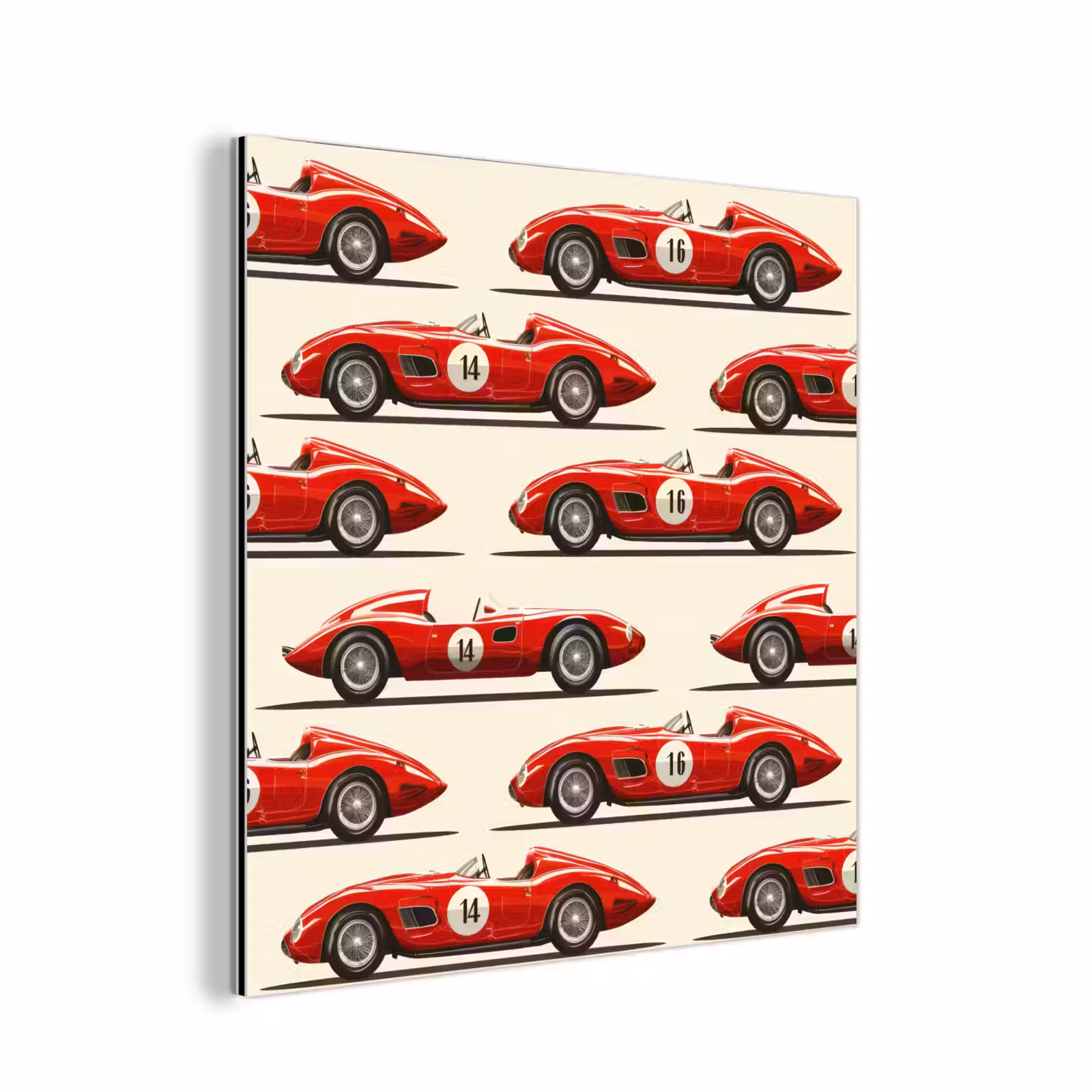 Aluminium schilderij - Raceauto - Retro - Rood — 1