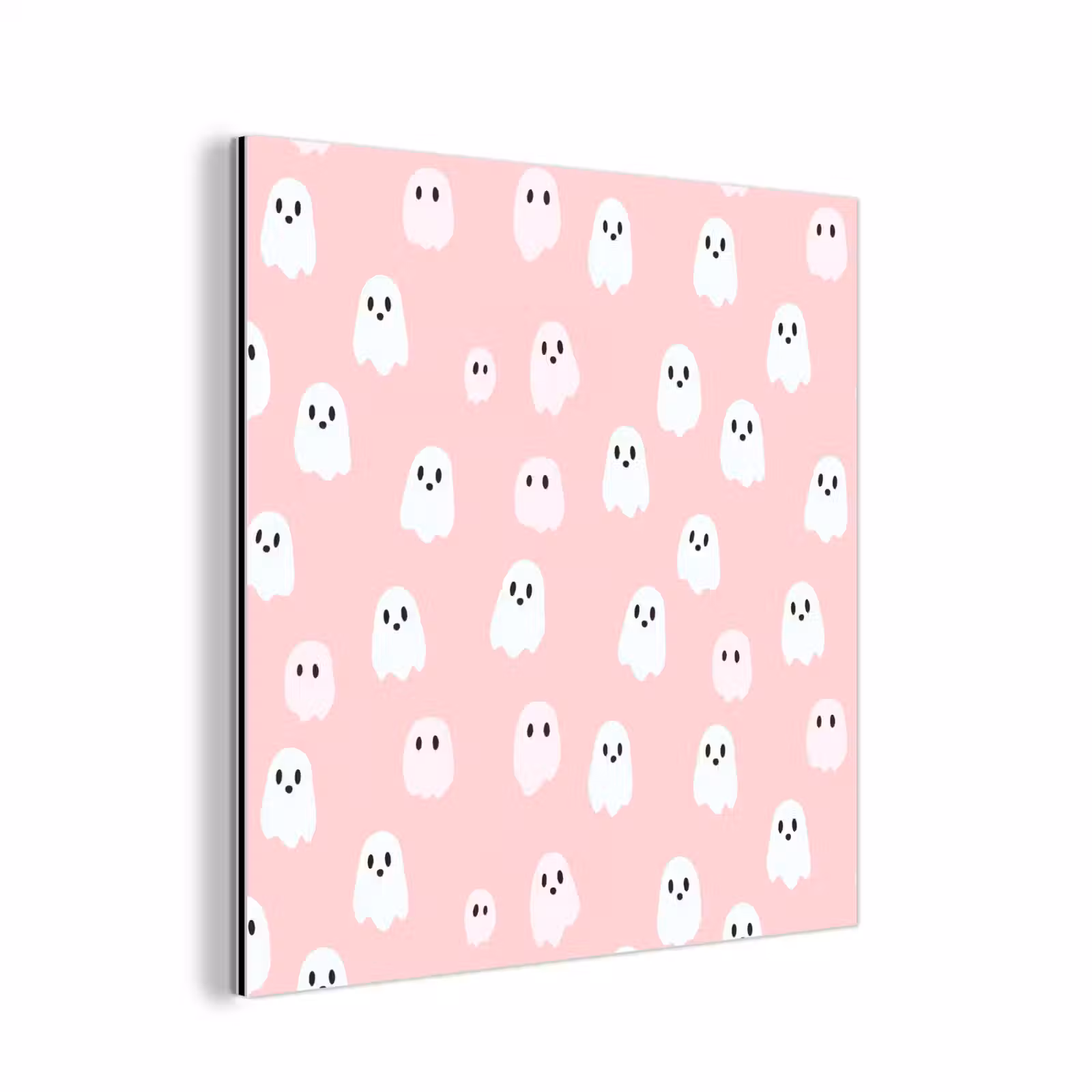 Aluminium schilderij - Spookjes - Patroon - Roze — 1