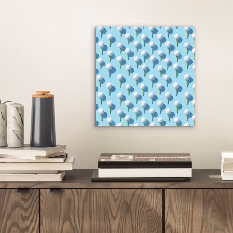 Aluminium schilderij - Golf - Ballen - Blauw — 2