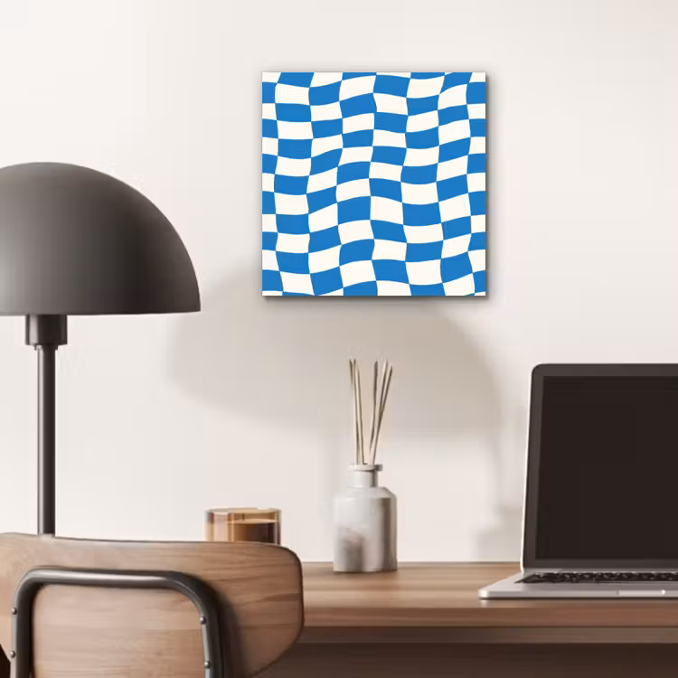 Aluminium schilderij - Golvend - Patroon - Blauw — 6