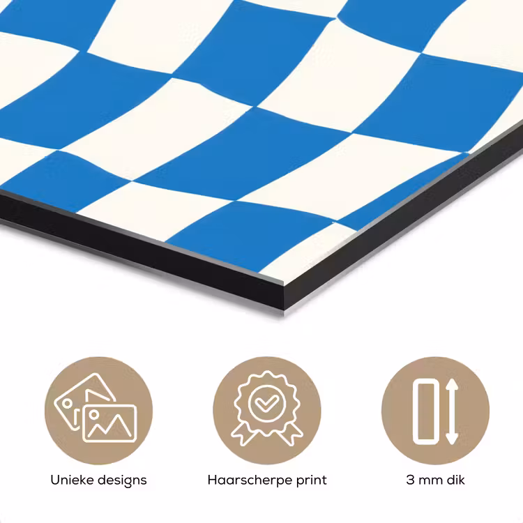 Aluminium schilderij - Golvend - Patroon - Blauw — 7