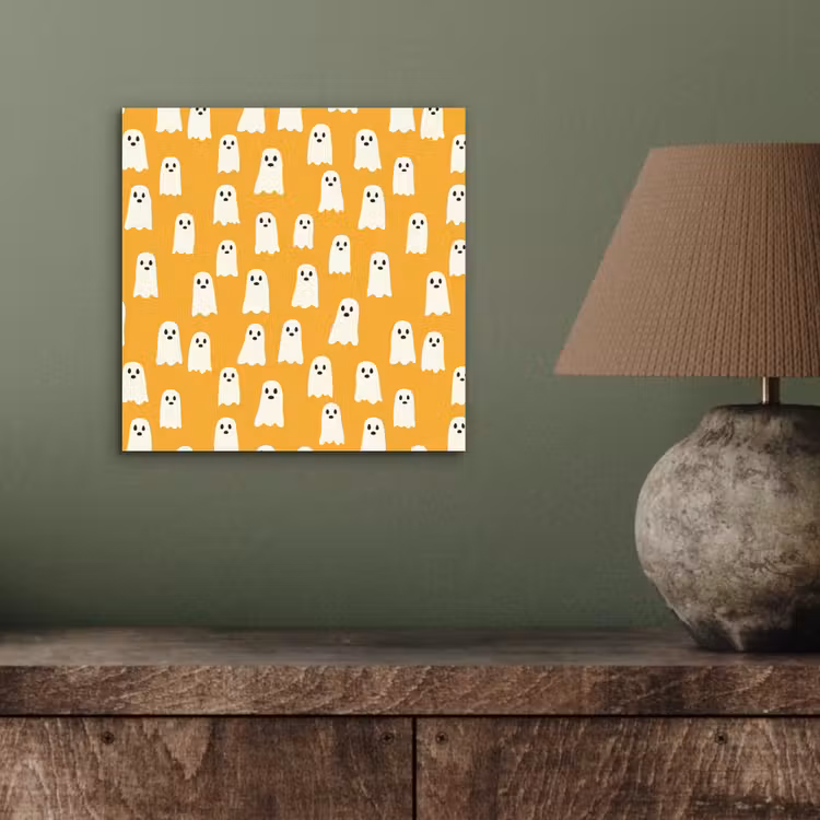 Aluminium schilderij - Halloween - Spookjes - Oker — 3