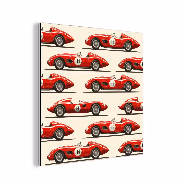 Aluminium schilderij - Raceauto - Retro - Rood — 1