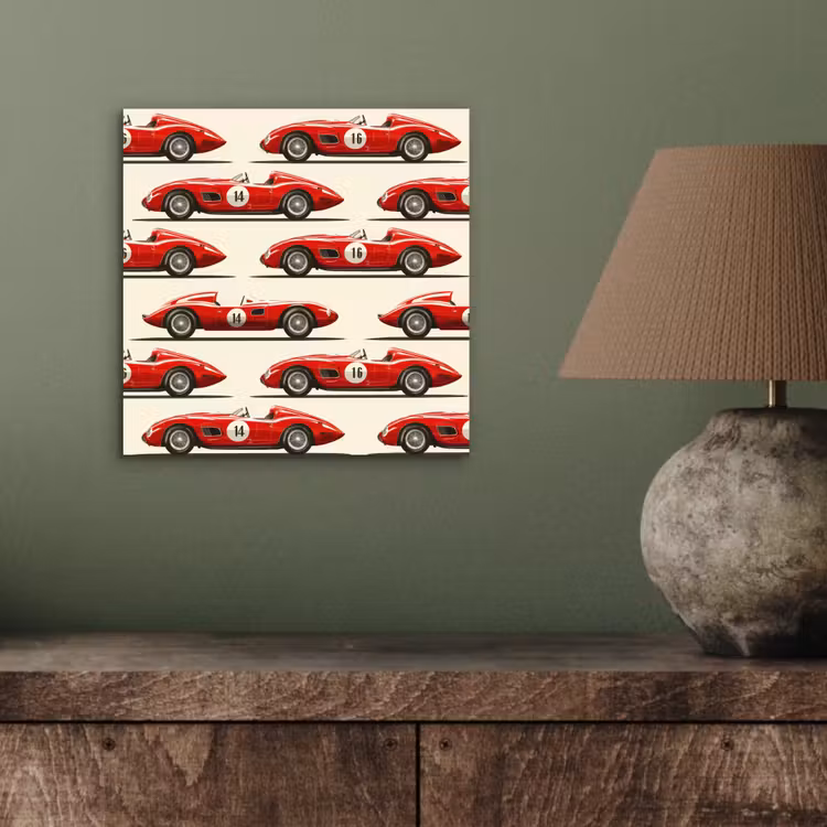 Aluminium schilderij - Raceauto - Retro - Rood — 3