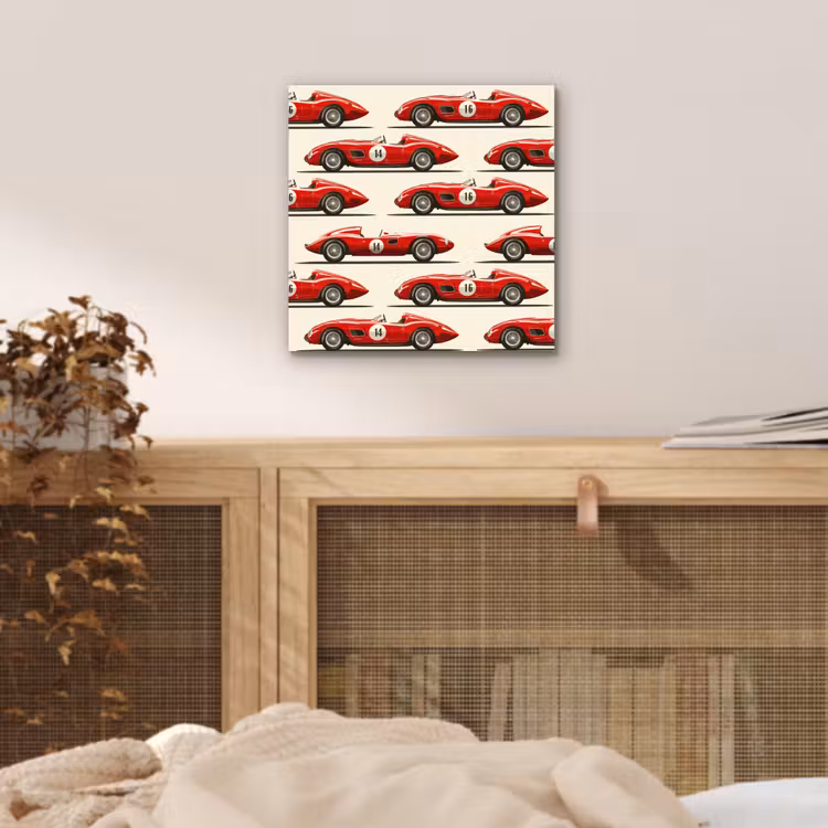 Aluminium schilderij - Raceauto - Retro - Rood — 4