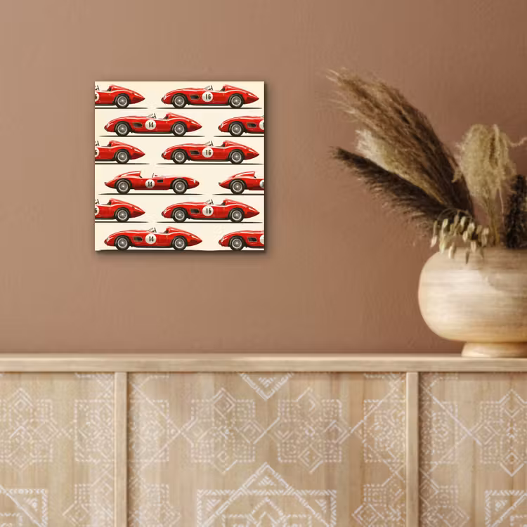 Aluminium schilderij - Raceauto - Retro - Rood — 5