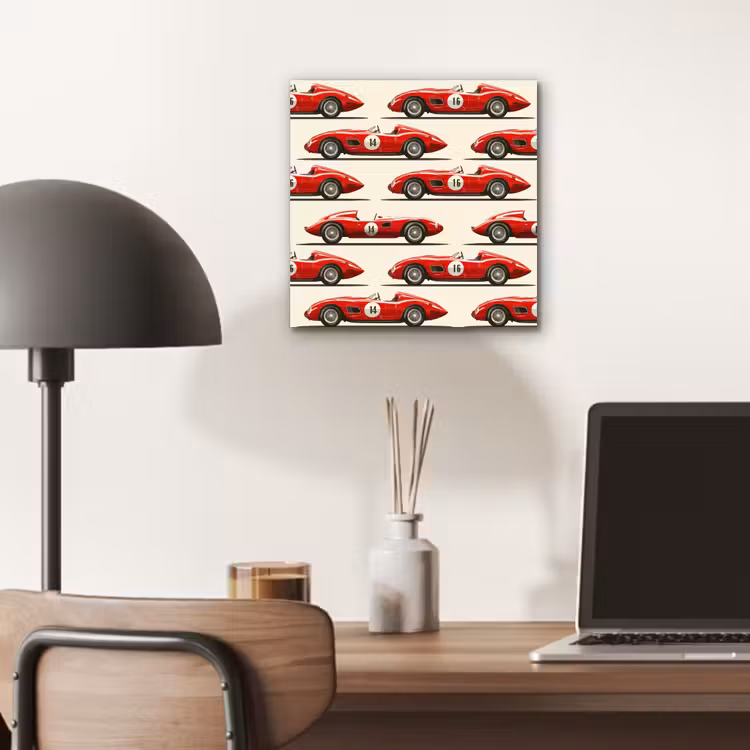 Aluminium schilderij - Raceauto - Retro - Rood — 6