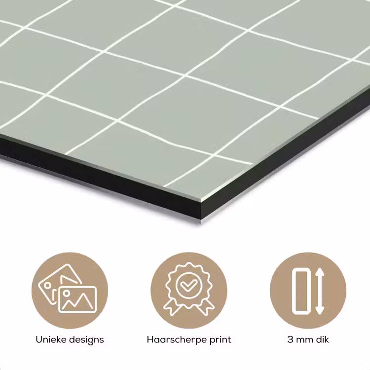 Aluminium schilderij - Ruitpatroon - Golvend - Groen — 7